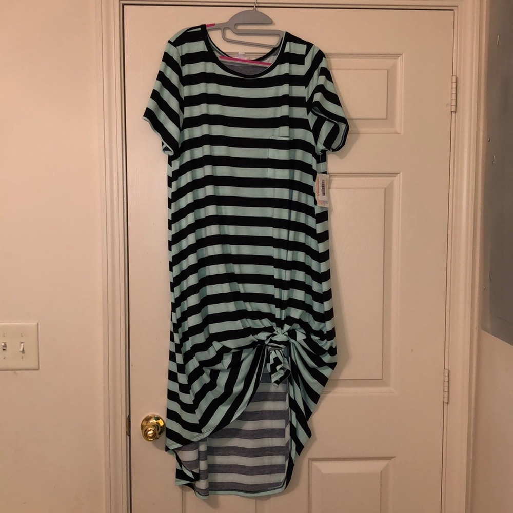 NWT Navy blue and mint green lularoa dress